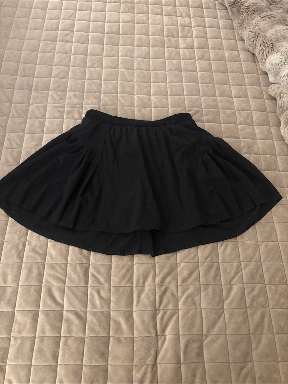 Black Women's Flared Skirt with Layered Hem